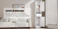 69" H Tall Bathroom Storage Cabinet with 2 Barn Doors and 1 Drawer, Narrow Storage Unit, Adjustable Shelves,Floor Cabinet for Bathroom, Living Room