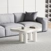 39.4" Cloud Coffee Table, Cute Cream Coffee Table with 4 Solid Legs, Modern Carton Center Table for Living Room, Home Office