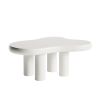 39.4" Cloud Coffee Table, Cute Cream Coffee Table with 4 Solid Legs, Modern Carton Center Table for Living Room, Home Office