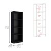 Hialeah 3 Piece Home Bookcase set, 74" Wide with 10 Shelves and Two Double-Door Cabinet , Living Room Set Set Black