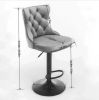 A&A Furniture,Swivel Velvet Barstools Adjusatble Seat Height from 25-33 Inch,17.7 inch base
