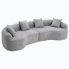 [VIDEO provided ]4 Seater Grey Sofa with Chenille fabric, 30D ,60 Hardness full sponge,4 pillow for Living Room