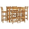 7 Piece Patio Bar Set Solid Wood Acacia