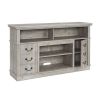 Traditional TV Media Stand Farmhouse Rustic Entertainment Console for TV Up to 65" with Open and Closed Storage Space, Light Gray
