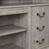 Traditional TV Media Stand Farmhouse Rustic Entertainment Console for TV Up to 65" with Open and Closed Storage Space, Light Gray