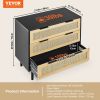 VEVOR 3 Drawer Rattan Dresser, Boho Dresser, Rattan Chest of Drawers with Spacious Storage, Natural Rattan Dresser for Bedroom, Living Room & Hallway