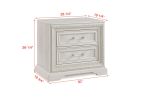 Beautiful Transitional Style 1pc 2-Drawer Nightstand White Cream Finish Wooden Home Bedroom Furniture