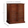 Modern Transitional Design 1pc Shoe Cabinet Oak Finish Adjustable Shelves Louver Design Doors Home Furniture Shoe Rack