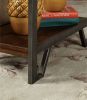 Modern Rustic Design 1pc Side Table / Nightstand Multi-Colored Panels Oak Finish USB Outlet Sofa Side Table Home Furniture