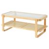 Rattan Coffee Table Rectangle Rattan Coffee Table 2-Tier for Living Room