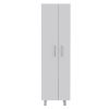 Nala Cleaning Cabinet, Double Door Cabinet, Four Legs, Five Shelves -White