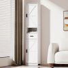 69" H Tall Bathroom Storage Cabinet with 2 Barn Doors and 1 Drawer, Narrow Storage Unit, Adjustable Shelves,Floor Cabinet for Bathroom, Living Room
