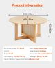 VEVOR Rattan Coffee Table Round Wood Coffee Table Single Tier for Living Room
