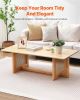 Rattan Coffee Table Rectangle Rattan Coffee Table 1-Tier for Living Room