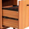 66.5" Modern L-shaped Executive Desk with delicate tempered glass Cabinet Storage,Large Office Desk with Drawers