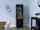 Bar Cabinet Bureck, Living Room, Black / Walnut