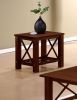 Modern Cherry Rubberwood 3pc Tables Set 1x Coffee Table and 2x End Tables MDF w/ Ogumi Veneer Top Living Room Furniture