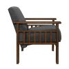 Dark Gray Fabric Upholstered 1pc Accent Chair Walnut Finish Wood Durable Modern Home Furniture Padded Seat and Back