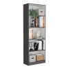 Home 4 Shelves Bookcase with Multi-Tiered Storage -Matt Gray / White -Office
