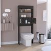 Madrid Over The Toilet Cabinet; Double Door; Two Shelves -Black