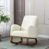 COOLMORE Rocking Chair, Modern Glider Chair, Recliner Armchair with Wood Legs and Side Pocket