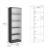 Home 4 Shelves Bookcase with Multi-Tiered Storage -Matt Gray / White -Office