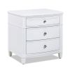 Dauphin 3-Drawer Accent End Table, Grey Cashmere Wood