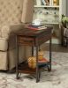 Modern Rustic Design 1pc Side Table / Nightstand Multi-Colored Panels Oak Finish USB Outlet Sofa Side Table Home Furniture
