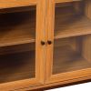 66.5" Modern L-shaped Executive Desk with delicate tempered glass Cabinet Storage,Large Office Desk with Drawers