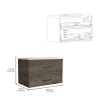 Praga Floating Vanity Sink with 2-Drawers Dark Brown / White