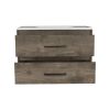 Praga Floating Vanity Sink with 2-Drawers Dark Brown / White