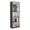 Poston 3 Piece Home Bookcase set, 67" Wide with 13 Shelves and 2-door Cabinet , Living Room Set Matt Gray / White