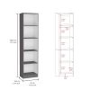 Poston 3 Piece Home Bookcase set, 67" Wide with 13 Shelves and 2-door Cabinet , Living Room Set Matt Gray / White