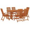 7 Piece Patio Dining Set Solid Wood Eucalyptus