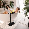 C-Shaped Bathtub Tray Table With Adjustable Height 360¬∞ Rotatable Desktop Freestanding Bath Caddy Against Wall Couch Bed Sofa Side Table