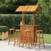 5 Piece Patio Bar Set Solid Wood Acacia