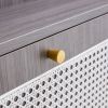 Modern minimalist storage cabinet, Japanese rattan shoe cabinet, bed top cabinet