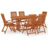 7 Piece Patio Dining Set Solid Wood Eucalyptus