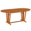 7 Piece Patio Dining Set Solid Wood Eucalyptus