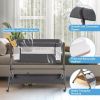 Height Adjustable Bedside Sleeper with Storage Bag and Soft Mattress for Baby