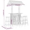 5 Piece Patio Bar Set Solid Wood Acacia