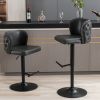 A&A Furniture,Swivel Barstools Adjusatble Seat Height, Modern PU Upholstered Bar Stools with the whole Back Tufted