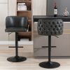 A&A Furniture,Swivel Barstools Adjusatble Seat Height, Modern PU Upholstered Bar Stools with the whole Back Tufted