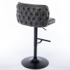 A&A Furniture,Swivel Barstools Adjusatble Seat Height, Modern PU Upholstered Bar Stools with the whole Back Tufted