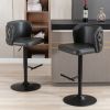 A&A Furniture,Swivel Barstools Adjusatble Seat Height, Modern PU Upholstered Bar Stools with the whole Back Tufted