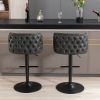 A&A Furniture,Swivel Barstools Adjusatble Seat Height, Modern PU Upholstered Bar Stools with the whole Back Tufted