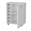 Rawlins Bar Cart with 6-Bottle Rack, Storage Cabine and Mobile Caster Wheels, Black