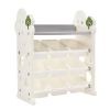 Kids Bookshelf Toy Storage Organizer with 17 Bins and 5 Bookshelves