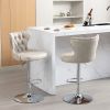 Swivel PU Barstools Adjusatble Seat Height from 25-33 Inch
