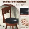 Set of 2 Swivel Bar Stools with Rubber Wood Frame